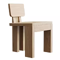 Modern Wooden Stool Design With Sleek Structure And Multiple Color Options 3d model