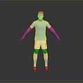 Blue Football Apparel Set With White Shorts Blue Socks And Yellow Boots