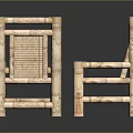 Rustic Wooden Outdoor Table Set With Matching Chairs And Natural Design