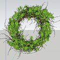 Decorative Natural Green Leaf Twig Circular Wall Decor For Home Interior