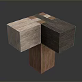 Wooden Cubes Decor With Different Wood Tones Combined For Home Accessory