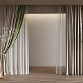 Modern Curtain Double Open Curtain 3d model