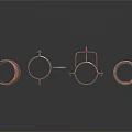 Rusty Metal Parts Collection With Circular Rings And Square Support Brackets