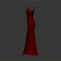 Man Modeling Red Long Dress 3D Render on Black Background 3d model