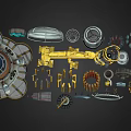 Engine Components Spaceship Components Spaceship Parts Mechanical Parts Future Weapon Components Low Face Number Low Model Simple Model Game Video Level Realism 3d model