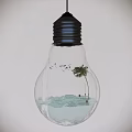 Modern pendant empty bulb 3d model