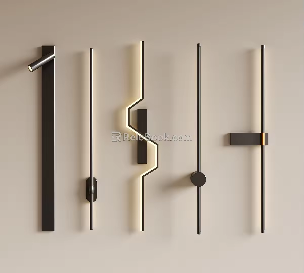 Wall lamp combination long wall lamp minimalist wall lamp 3d model