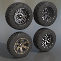 Wheel Hub Tire Auto Wheel Wheel Wheel Tire Low Face Number Low Mold Simple Mold Game Sub-era Film and Television Super Realistic High Precision 3d model