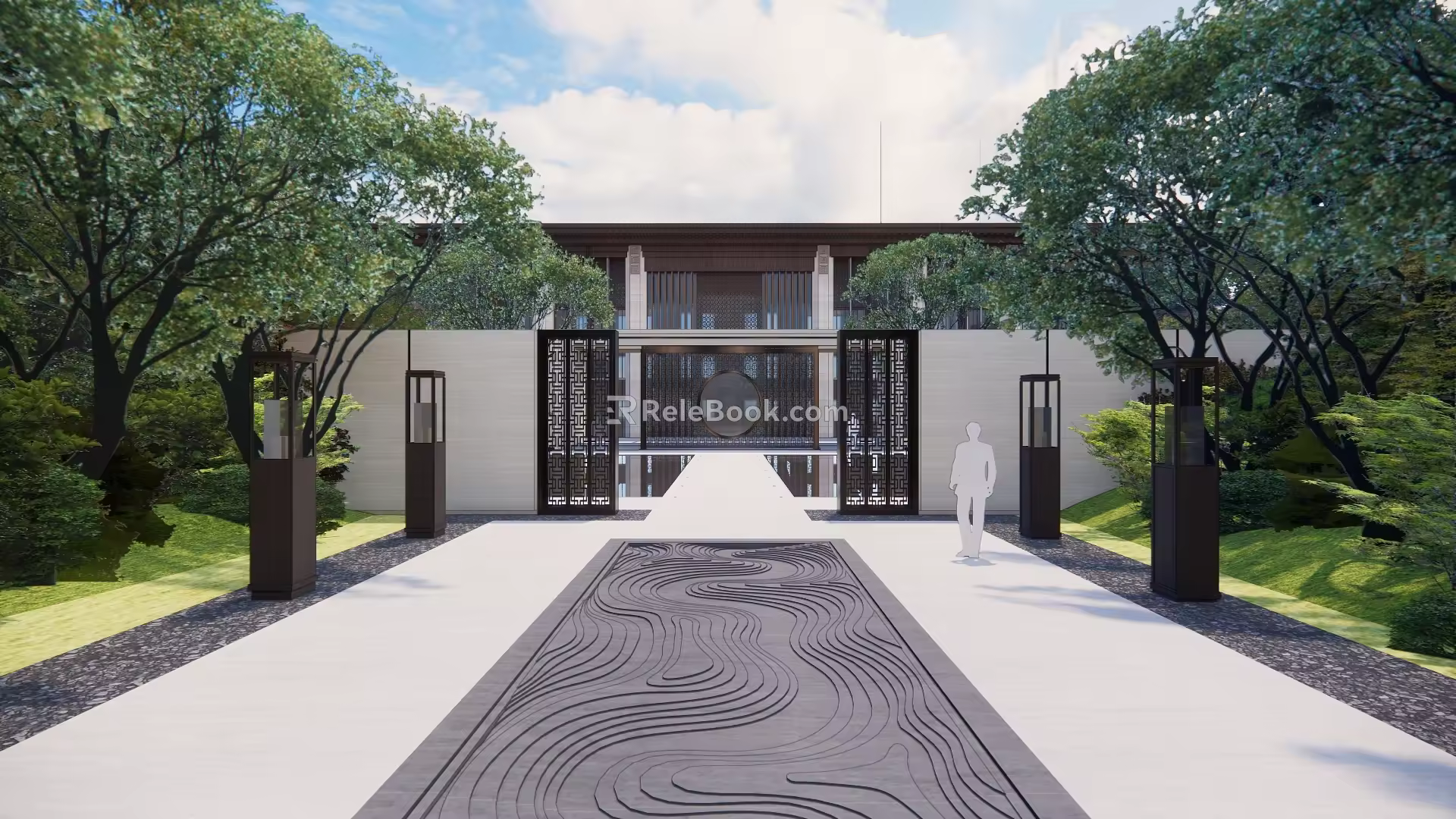 New Chinese-style Building Demonstration Area 3d model