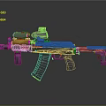 Modern Tactical Rifle With Scope Tactical Light And Ergonomic Grip