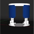 Circular Showcase Shelf with White Frame and Transparent Panels for Product
