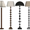 Modern Floor Lamps With Spiral Bases And Fabric Shades In Various Colors
