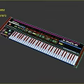 JUNO-6 Musical Instrument Keyboard With Black White Keys And Wooden Frame Control Panel