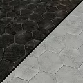 Hexagonal Tile Components with Black and Light Gray Geometric Surface Pattern 3d model
