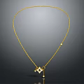 Women's Elegant Gold Necklace With Delicate Chain And Diamond Pendant Drop Design