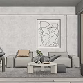 Modern sofa coffee table combination 3d model