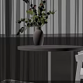 Black Bathroom Shelf With Toiletries And Towels On White Marble Countertop