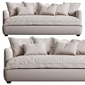 Light Colored Modern Sectional Sofa With Plush Cushions And Comfortable Design 3d model
