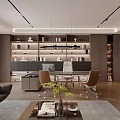 Modern Office Chairman Office Manager Office Desk and Chair Combination Office Computer Combination Reception Sofa Leather Sofa Boss Table 3d model