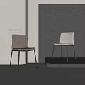 Designer Modern Dining Chairs With Light Brown Beige Upholstery And Metal Legs