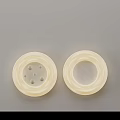 Elegant Modern Cream Colored Circular Ceiling Light With Wavy Surface And Pearl Beads 3d model