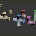 Shiny Stainless Steel Pipe Fittings With Tees Elbows And Reflective Surface On Dark Background