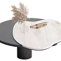 Modern Coffee Table With Double Top Marble And Dark Material Decorative Elements 3d model