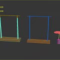 Children's Wooden Hangers and Small White Round Table for Kids Room Setup
