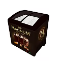 Magnum Ice Cream Display Freezer with Double Glass Door and Mobile Wheels