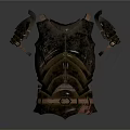 Medieval Steel Armor with Intricate Shoulder Guards Chest Plates and Decorative Straps