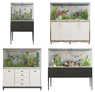 Modern fish tank fish tank combination 3d model