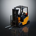 Yellow Heavy Duty Forklift With Black Structure Cab Forks And Wheels