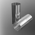 Perforated Metal Tubes With Round Holes Shiny Surface And Cylindrical Design