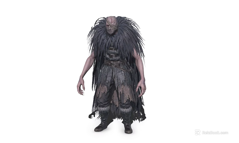 Fantasy Character Resembling Mythical Creature With Feathered Costume And Mystical Features 3d model 