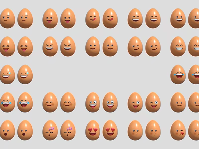 Modern expression bag egg expression bag toy ornaments 3d model