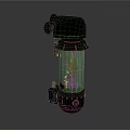 Black Industrial Equipment With Transparent Chamber And Internal Mechanical Parts