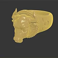 Elegant Golden Bull Head Design Ring With Taurus Symbol And Detailed Craftsmanship