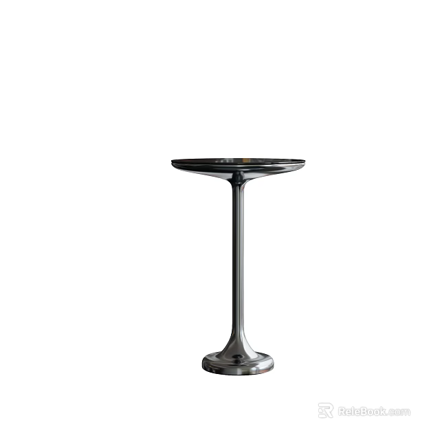 Sleek Modern Metal Side Table With Circular Top And Stable Base Design 3d model