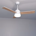 Modern Black Chandelier With Ceiling Fan Blades And White Light Fixture