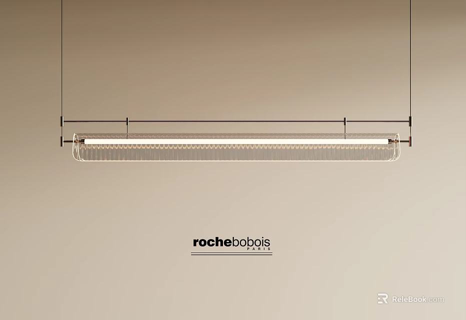 Sleek Linear Chandelier By Rochebobois With Modern Design For Interior Spaces 3d model 