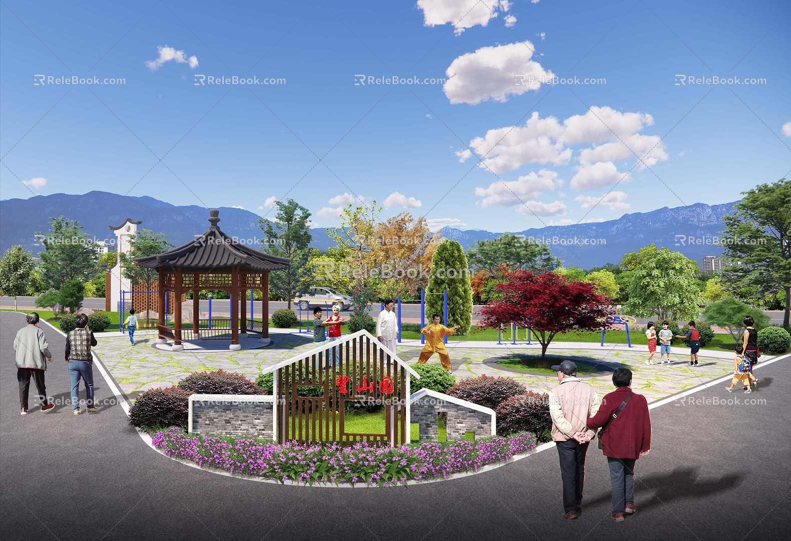 New Chinese Park Rural Garden 3d model