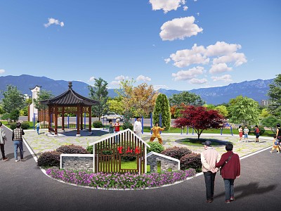 New Chinese Park Rural Garden model