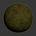 Moss Covered Sphere With Green And Brown Textured Surface On Gray Background 3d model