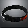 Pet Collar Black Red Mesh Strap With Buckle And White Ring Design 3d model