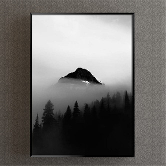 Modern Landscape Painting Simple Black and White Study Landscape Decoration Painting 3d model