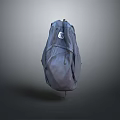 Gray Minimalist Backpack With Zipper Pockets And Brand Logo Design
