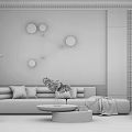 Modern sofa coffee table combination 3d model