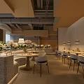 Elegant Modern Restaurant Interior With Large Windows Floral Arrangements Tables And Chairs
