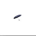 Blue Open Umbrella With Curved Handle And Soft Shadow For Daily Use