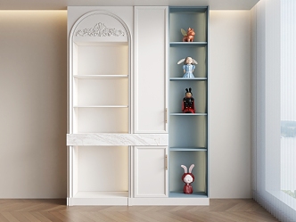 French Bookcase European-style Bookcase Decorative Cabinet Sideboard Cabinet Entrance Cabinet 3d model